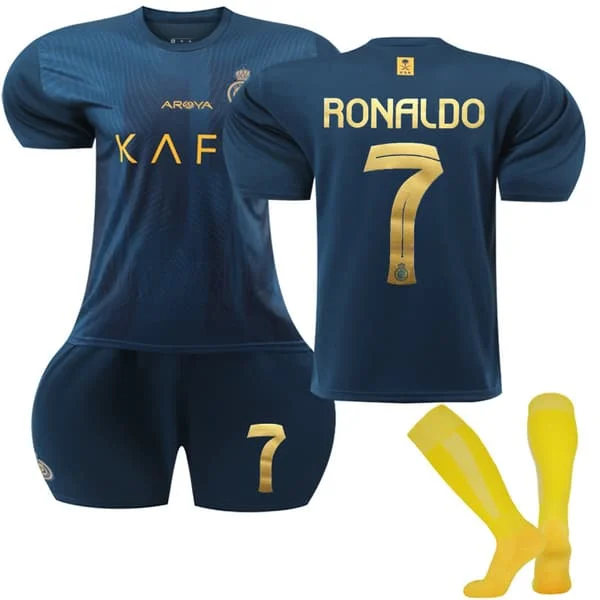23-24 Al-Nassr FC Udebanetrøje Børn Fodboldtrøjer Nr. 7 Ronaldo 2626 UDEBANE 2 26 26 26