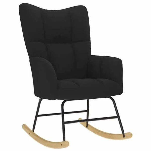 vidaXL Gungstol Svart Tyg, stol, avslappningsstol, recliner, salongsstol, gungstol, tygstol, 4016791