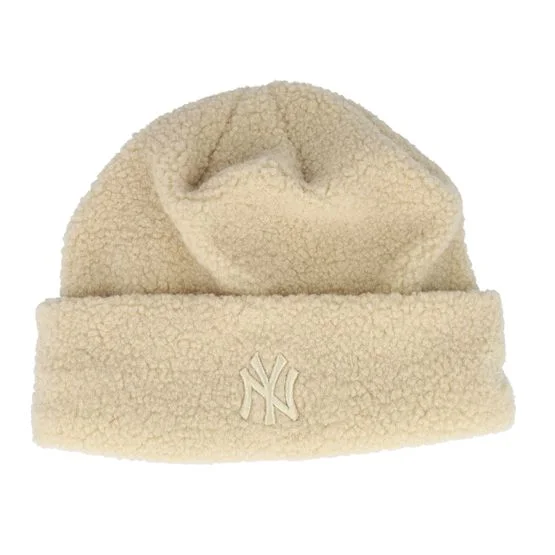 New Era - New York Yankees Womens Borg Beanie Stone Cuff Cuff Beige Beanie - MLB @ Hatstore