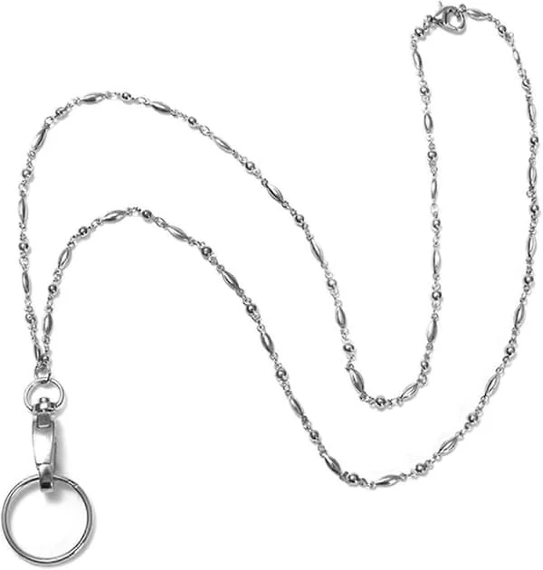Mode Lanyard Halskæde Kæde Perle Perle ID Lang 34Tommer-36Tommer Halskæde Lanyards Nøglering til Nøgler ID Badge Holder