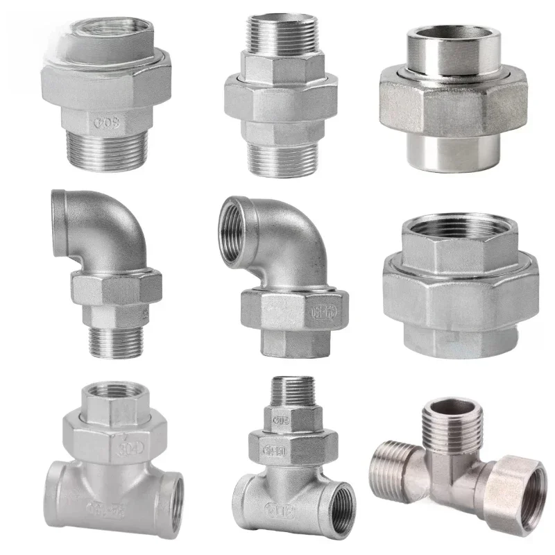 AliExpress - Raccord de tuyau coulé à filetage mâle femelle BSP, raccord en T à 3 voies, raccord union en acier inoxydable 304, 1/4 ", 3/8", 1/2, 1"