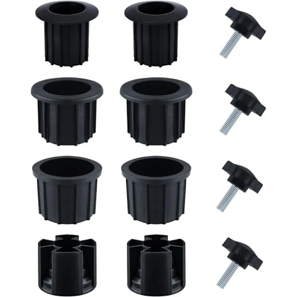 12pcs Black M8 Umbrella Holder Replacement with Stainless Steel Knob - Compatible with Patio Tables, Balcony & Backyard