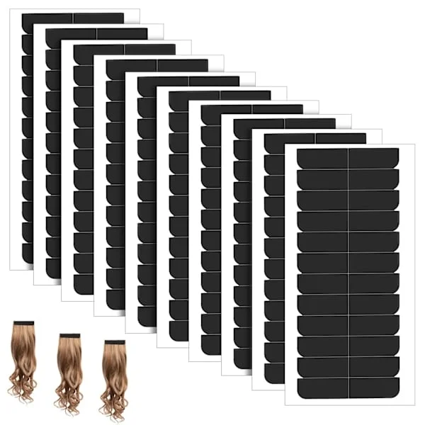 10 ark hår extensions tape, hår extensions tape dobbeltsidet tape i extensions tape, skønhedsværktøjer til hår extensions (sort)