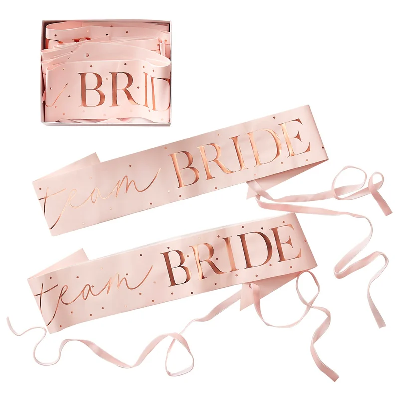 Team Bride Sash Pastell Lyserosa
