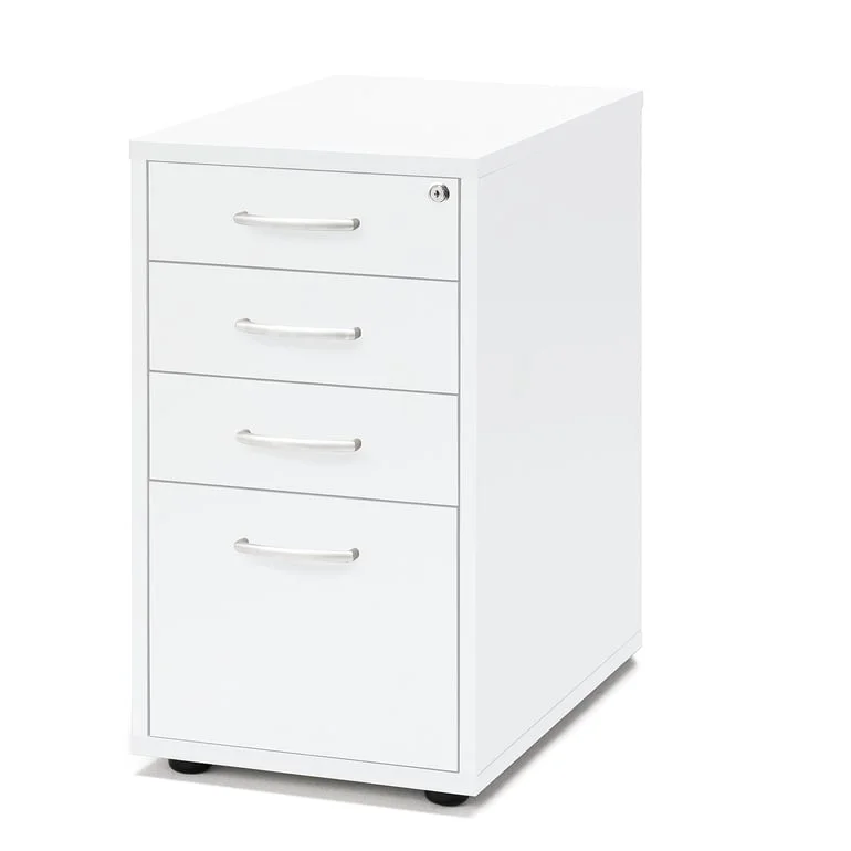 Desk high pedestal FLEXUS, 4 drawers, 720x400x600 mm, white