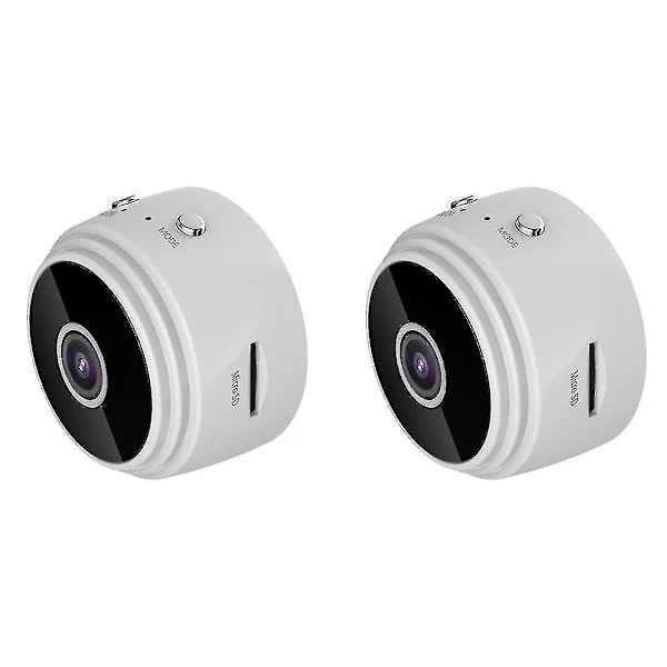 2x Trådløst utendørs kamera, fuglekasse med 720p kamera nattversjon Wifi kamera, hvit-yu