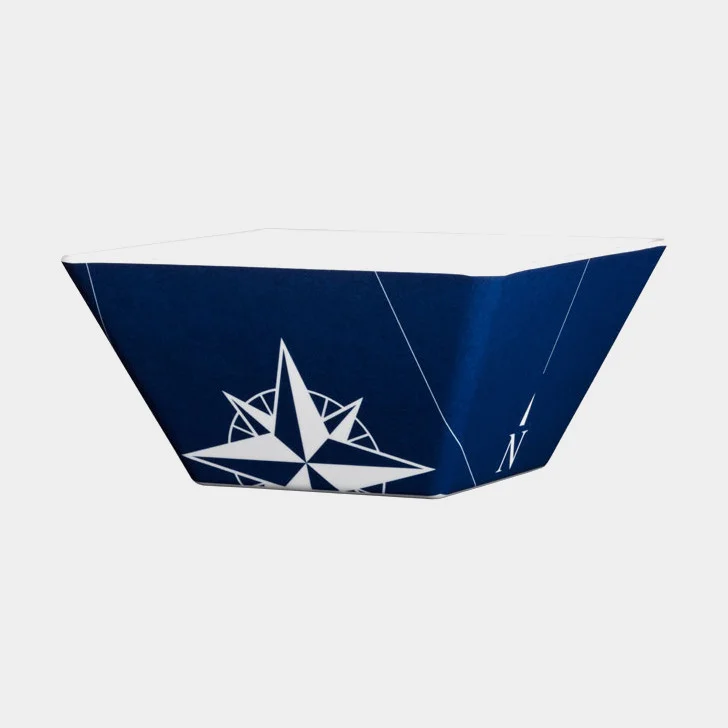 Deep melamine plates Marine Business Northwind Square, non-slip, white/blue, 15 cm, 6-pack