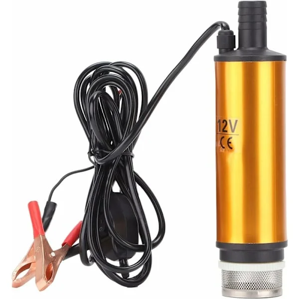 Elektrisk nedsenkbar pumpe, mini bærbar DC elektrisk nedsenkbar pumpe 12V DC 30L/min for vann, parafin, diesel