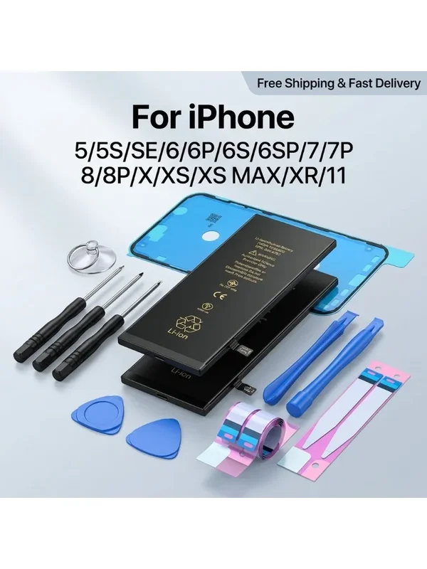 AliExpress - Nouvelle batterie de téléphone pour iPhone 5 6S 7 8Plus X XR XS Max 11 12 Pro 13 14 Plus, batterie de remplacement