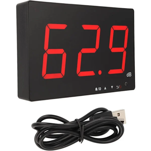 Wall-mounted Decibel Meter with 9.6-inch LCD Screen, 30-130dB Sound Level Meter for Office, Home, Office