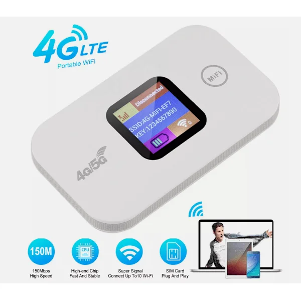 Bærbar 4G/5G WiFi Hotspot Router - Mobilt LTE Internet med 150 Mbps Hastighed-FY-