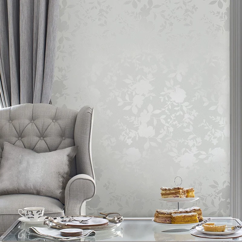 Graham & Brown Tapet, Laura Ashley vol. 3 118485 Westbourne, L, Vit/metallic, Färg & tapeter