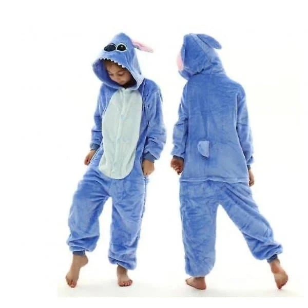 Stitch Kigurumi Lasten Pyjama Lämmin Yöpuku Eläin Onesie Joululahjat Koko 130cm 130cm 130cm