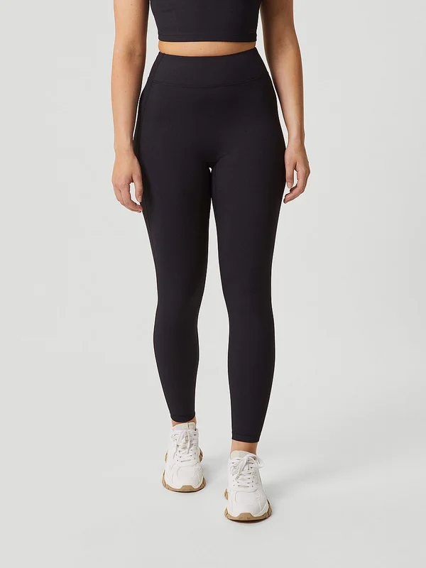 Björn Borg Studio Highwaist Rib Tights Black S Black S, Tøj & Bolig, Træningsbukser, Tights
