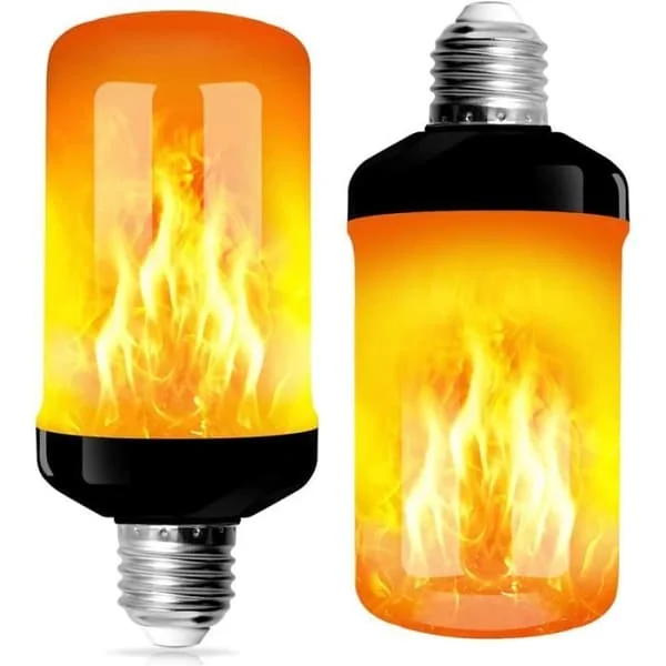 2-pack E27 LED-lampor med flamform och 4 lägen med gravitationssensor