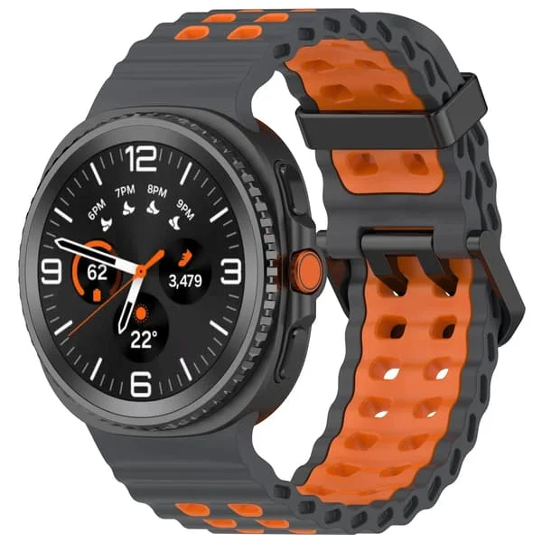 Ocean Silikonarmband kompatibelt med Samsung Galaxy Watch 8 44mm 40mm/8 Classic 46mm Sportarmband kompatibelt med Galaxy Watch 8 Andningsbart Armband