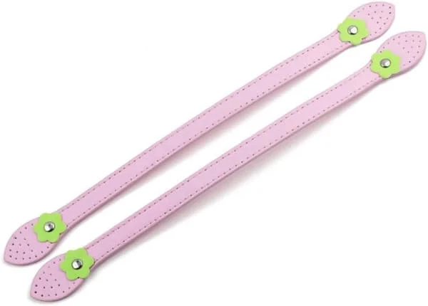 ING 2-delt sett med PU-skinn veskereimer/håndtak, veskehåndtak, skinn tote bag-håndtak, med hull for feste, 1,5 x 36 cm, krokfeste, rosa