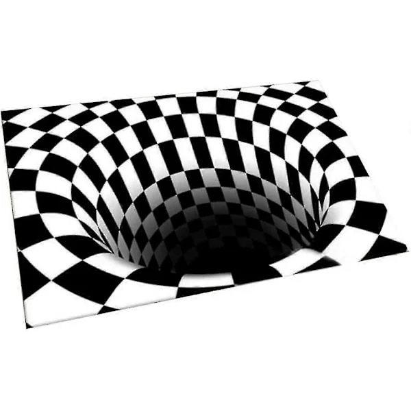 Optical Rug, 3D Doormats Optical Rug Abstract Geometric Non-Slip Mat 40x60cm Black, White 1pc