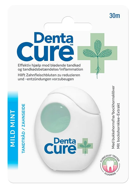 DentaCure Tandtråd Mild Mint m/Bukkehornsfrø 30 m, Medicin & Pleje, Mund & Tandpleje, Tandtråd