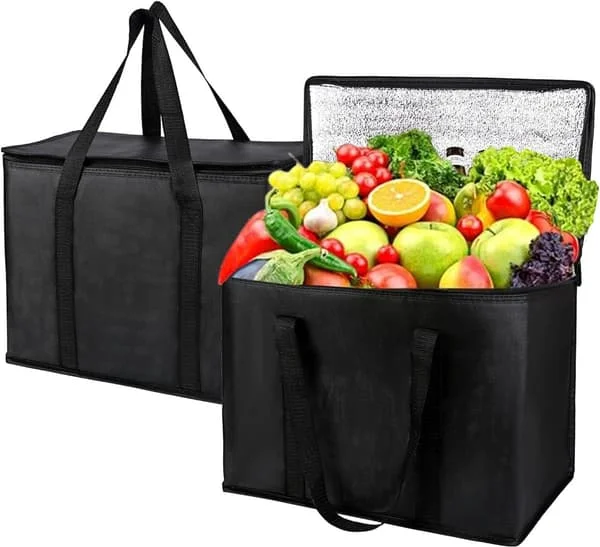 pieces - 30L - Kjølebag - Sammenleggbar kjølebag - stor kjølebag - handleveske, med solid glidelås - 41*26*33 cm