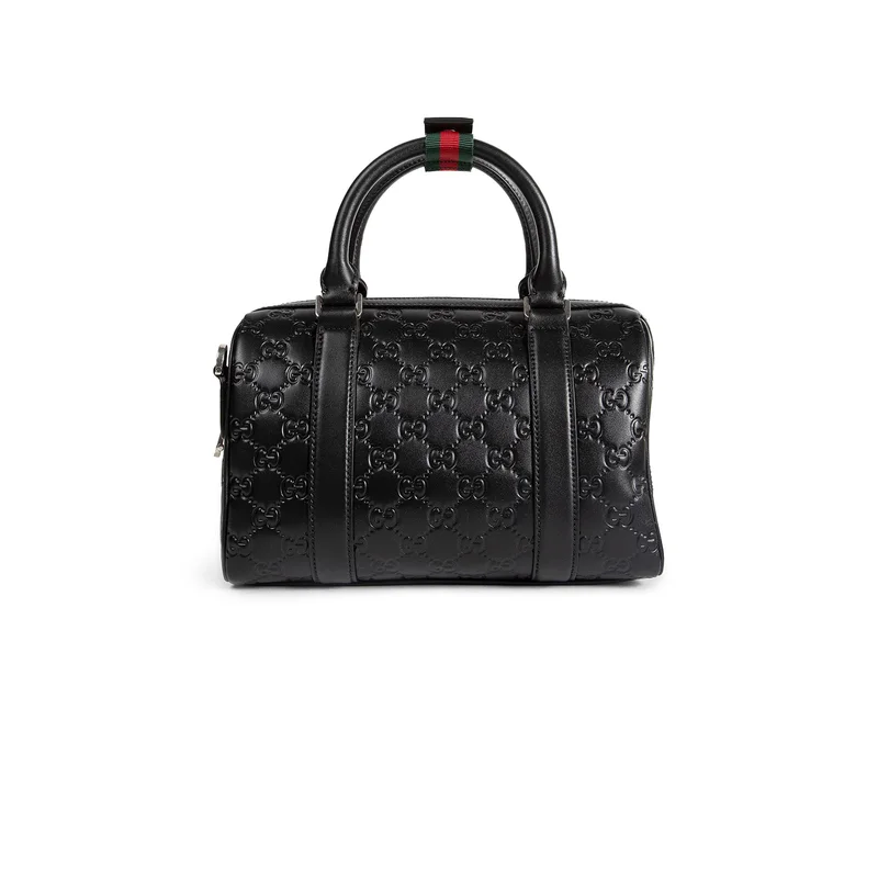 Gg Emblem Small Leather Duffle Bag