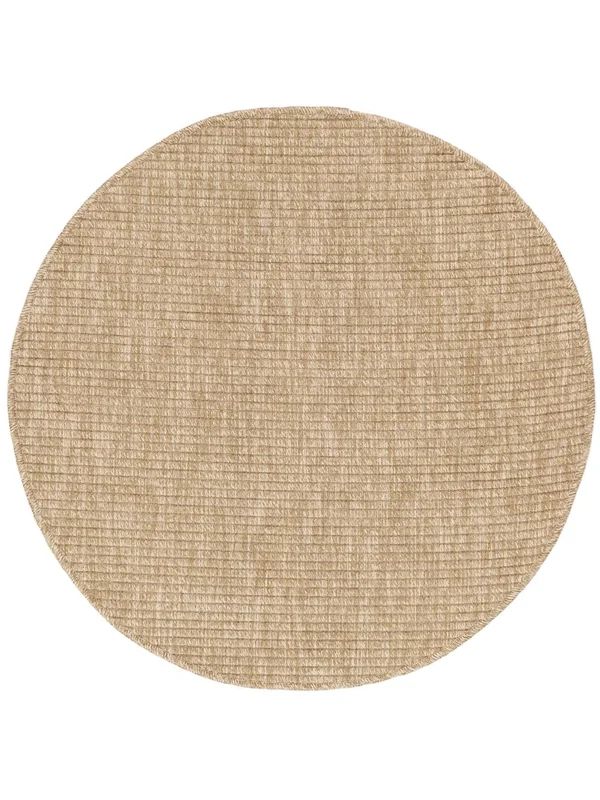 Lavable Alfombra Para Interiores/Exteriores Jutte Beige Redonda Pequeño Oeko-Tex