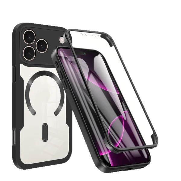 Magnetisk beskyttelsesdeksel for hele kroppen med innebygd skjermbeskytter i glass og kameradeksel for iPhone 17Air 6,6 tommer, dr0p-sikker og 