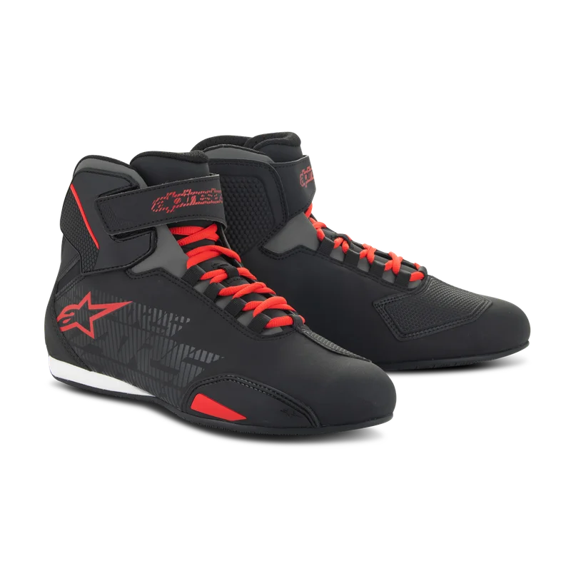 MC-Skor Alpinestars Sektor Svart/Ljusröd 45