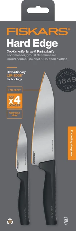 Fiskars Hard Edge 1051778 Hard Edge -veitsisetti kaksi veistä, Ruoanlaitto & grillit