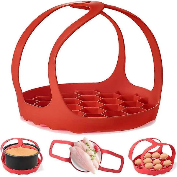1 st Silikon Ångkorg, Portabel Non-stick Ångkorg, Anti-skållnings Bakplåt Lyft Ångställ, Tryckkokare Silikon Ångkorg