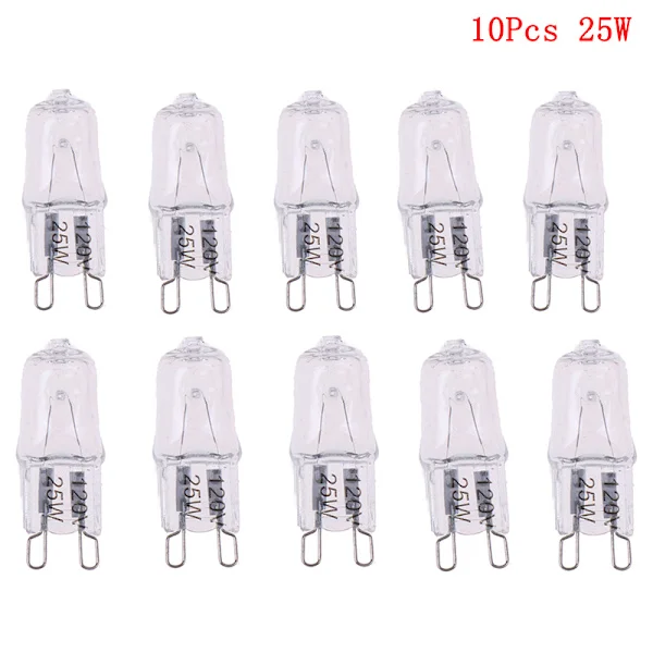 10 stk. G9-stift Halogen 120V 25W 40W 60W Lyspære JCD G9 25W