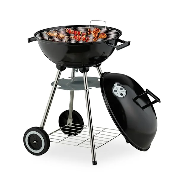 Stor vattenkokare BBQ Grill med hjul och askuppsamlare