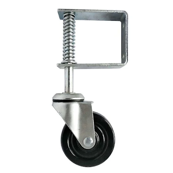 28 cm Silver 4 Inch Heavy Duty Rubber Silent Spring Loaded Gate Door Wheel Roller Spring Wheel Home Gate Door Roller Track (silver) Dt4252