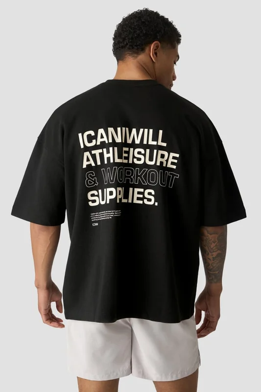ICANIWILL - Everyday Oversized Terry T-shirt Black - Herr - Träningskläder från ICIW