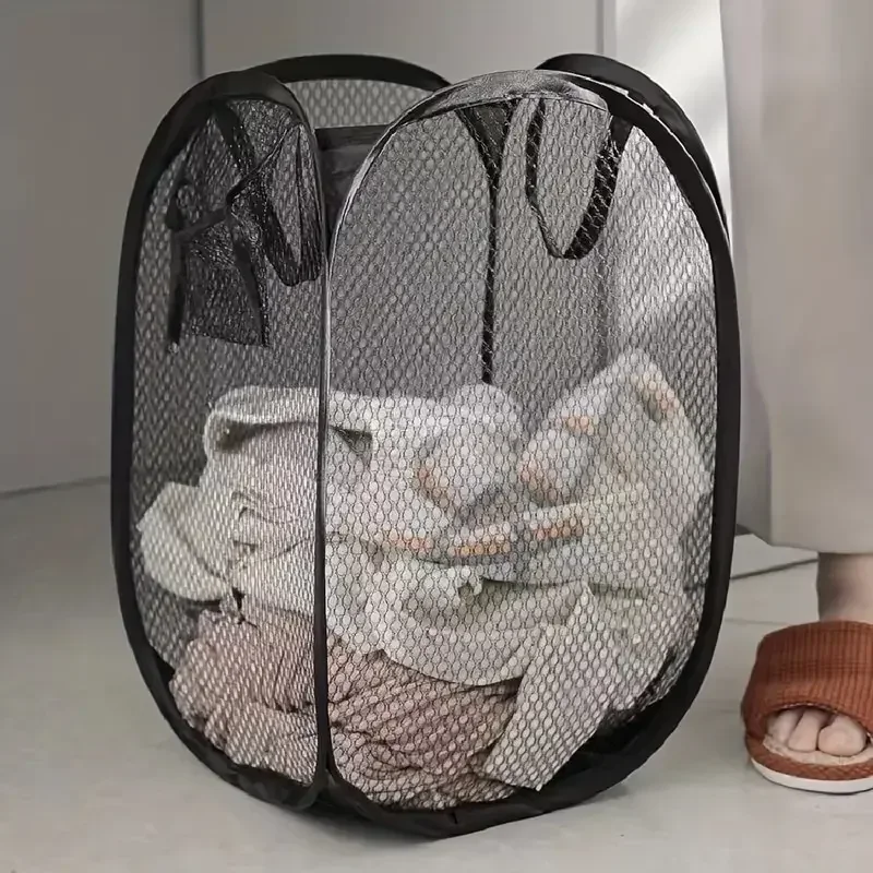 AliExpress - Mesh pop-up wasmand, wasmand, opvouwbare opbergmand voor vuile kleren, opbergmand met grote capaciteit