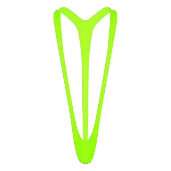 Lysende Fluoro Sexy Menn Mankini Tanga Stretch Åpen Dyp V-Hals Borat Menn Strand Badedrakt Hot Menn Undertøy (PrettyJ) well