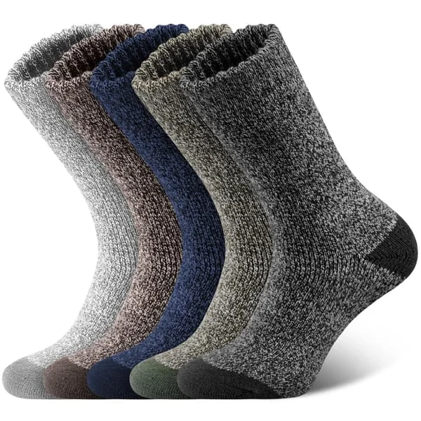 Herre Termiske Sokker Merino Uld Sokker 5 Par Ekstra Varme Vinterstøvlesokker (40-47)