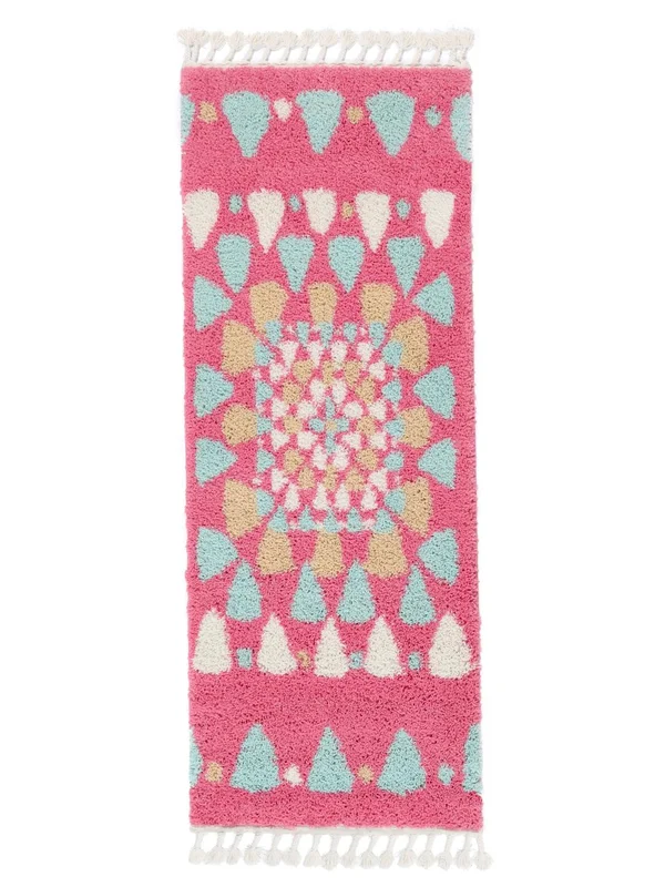 Momo 80X200 Small Dark Pink/Mint Green Runner Rug