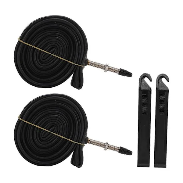 2-pakning 700x23C sykkel innerslange 700c Presta-ventil butylgummi sykkelslange med 2 dekkspaker 700X23C med 60 mm Presta-ventil