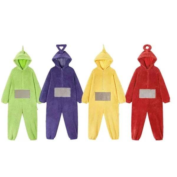 Teletubbies Onesie Pyjamas för Vuxna Tjock Korallfleece Röd XL röd röd xl