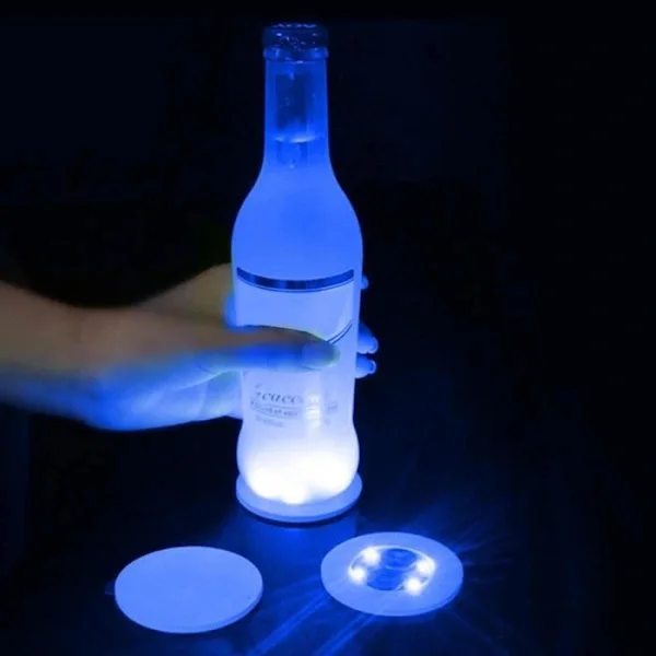 Mini LED Lys Coasters - YWEI - Blå - Festdekoration - Lys Klistermærker - Coasters Blå