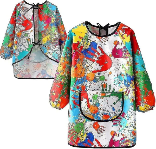Painting Smock for Kids Waterproof Artist Painter Smock Toddler Painting Apron with Pocket for Girl and Boy