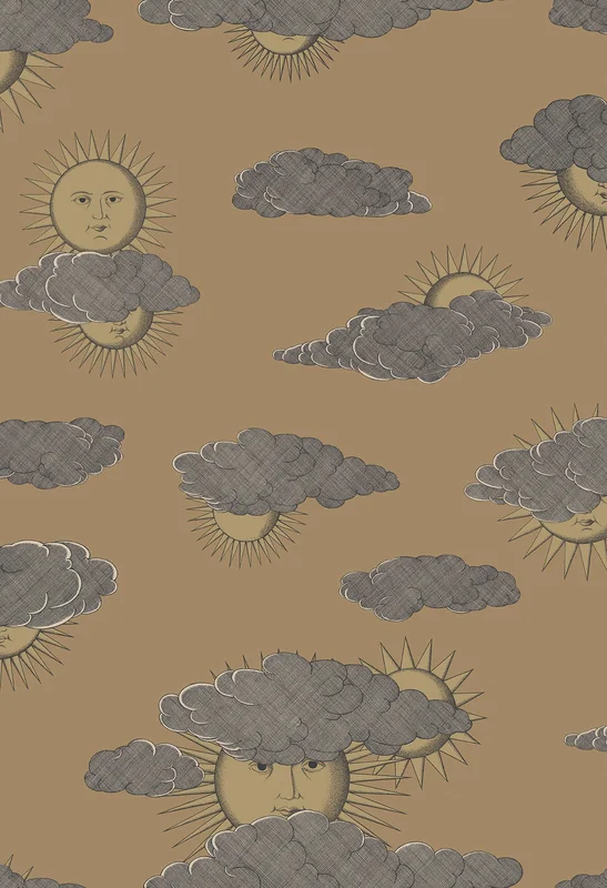Soli e Nuvole Fornasetti Cole & Son Wallpaper Sample / Gold on Gold
