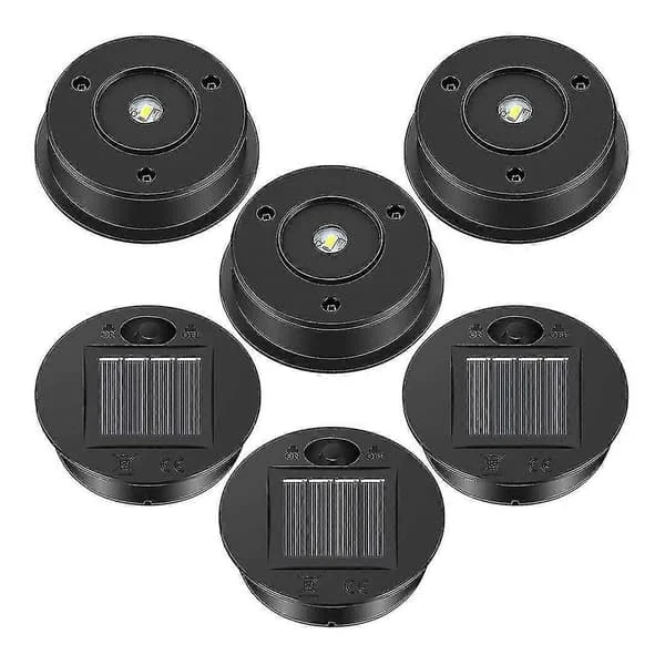 6 Pieces Solar Lights Replacement Top 7 Solar Lamp Parts LED Solar Panel Lantern Cover Lights Compatible Outdoor
