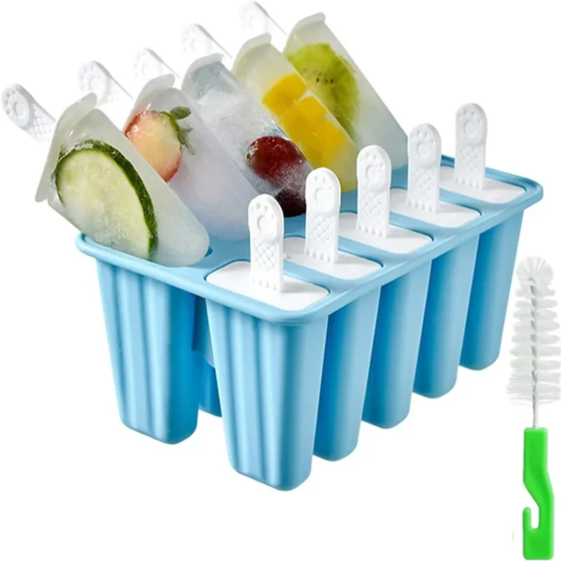 AliExpress - Moules à sucettes 10 pièces Moules à sucettes en silicone sans BPA Ice Pop Moule à sucettes à libération facile 10 bâtons Ice Pop Moule à