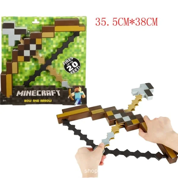 Ultimate Minecraft-bue med lys og lyder, rollelektilbehør i barnestørrelse, brun bue og pil