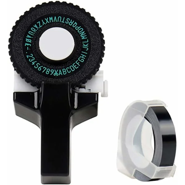3D-etikettskrivare Click Liten modell Etikettmaskin Manuell DIY Bokstavsmaskin Präglingsmaskin Skrivmaskin med för DYMO-skrivare Skärband Svart band