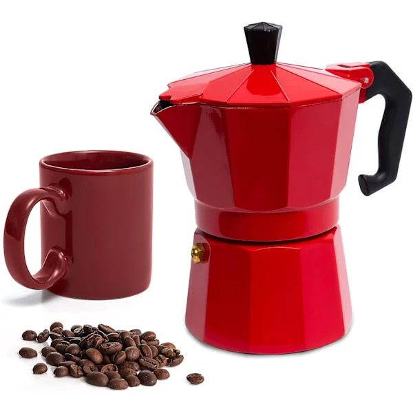 3 kupin mokkapannu kuubalainen kahvinkeitin, bensiini mokkapannu, liesitaso, liesitaso espressokone, retkeilykannu, 148ml - 130ml kuppi