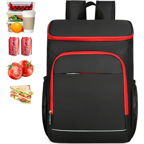 36L Kylväska Termisk Behållare Kylryggsäck Picknickväska Kylryggsäck Isolerad Kylväska Perfekt för Strand, Picknick, Camping (Röd)