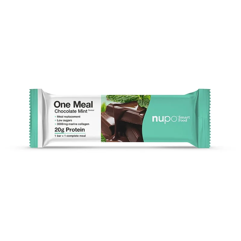 2 for 45 kr., Nupo One Meal Bar Chocolate Mint 60 g, Sport & Velvære, Vægtkontrol, Kost- Og Måltidserstatning
